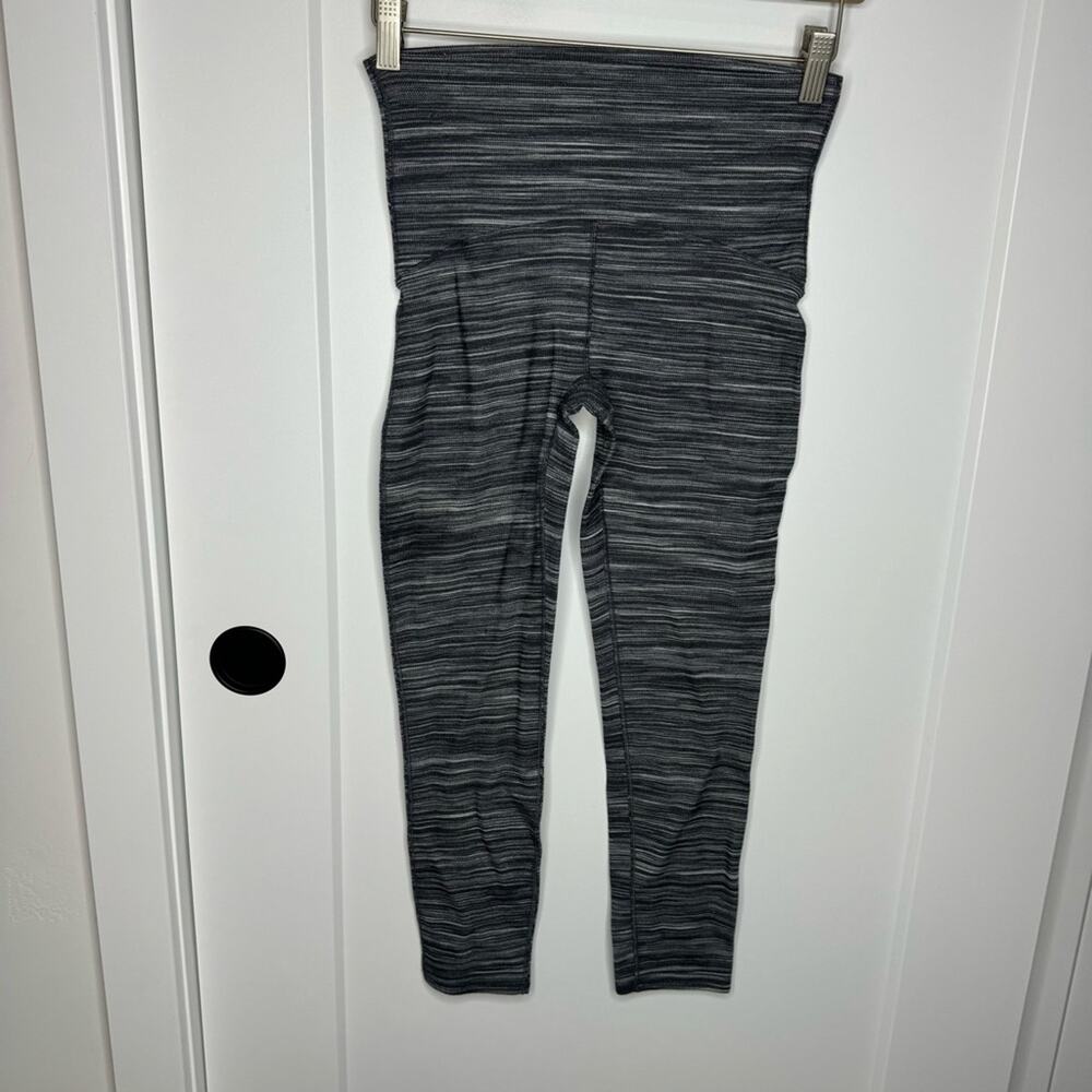 Ivivva By Lululemon Gray Striped High Rise Leggings Size 12